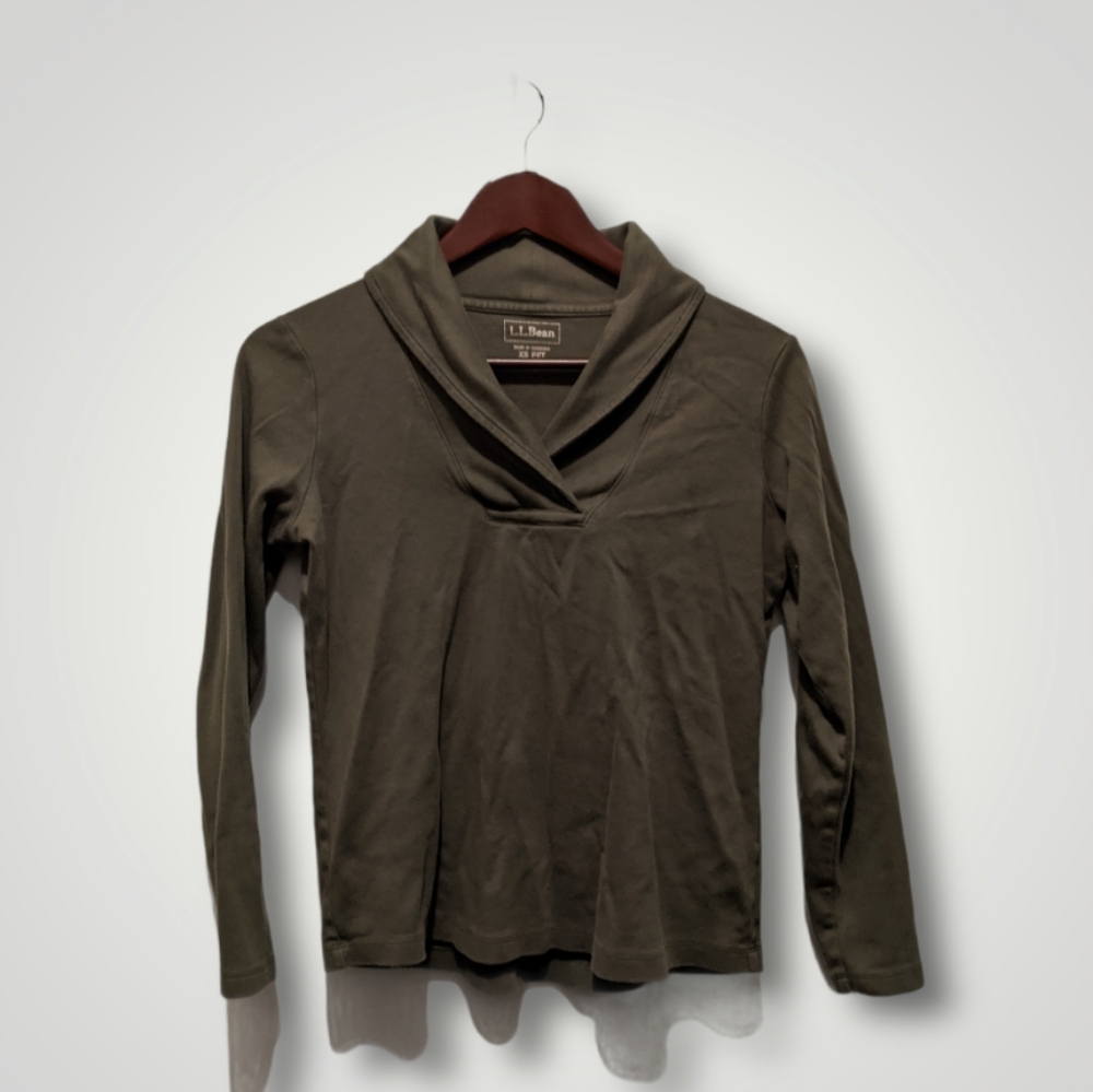 2/$20 L.L. Bean Pullover Long Sleeve Shawl Collar